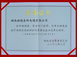 2008年度湖南省首批保護(hù)消費(fèi)者權(quán)益示范單位稱(chēng)號(hào)（2008-2009年）.JPG