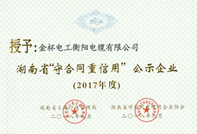 2018年度湖南省守合同重信用證書(shū)（2017年）.jpg